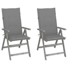 Tuinstoelen van massief acaciahout met greywash afwerking en kussens - Grijs / 2 - Tuinstoelen