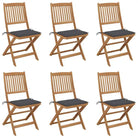 Tuinstoelen van massief acaciahout met kussens voor terras en tuin - Antraciet / 6 / Zonder armleuning - Tuinstoelen