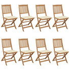 Tuinstoelen van massief acaciahout met kussens voor terras en tuin - Crème / 8 / Zonder armleuning - Tuinstoelen