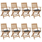 Tuinstoelen van massief acaciahout met kussens voor terras en tuin - Antraciet / 8 / Met armleuning - Tuinstoelen