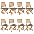 Tuinstoelen van massief acaciahout met kussens voor terras en tuin - Taupe / 8 / Zonder armleuning - Tuinstoelen