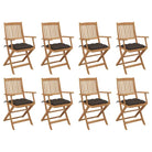 Tuinstoelen van massief acaciahout met kussens voor terras of tuin - Taupe / 8 - Tuinstoelen