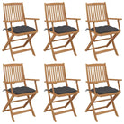 Tuinstoelen van massief acaciahout met kussens voor tuin en terras - Antraciet / 6 / Met armleuning - Tuinstoelen