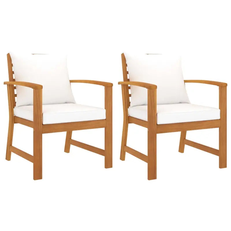 Tuinstoelen van massief acaciahout met levering bevat - Crème / 2 - Tuinstoelen