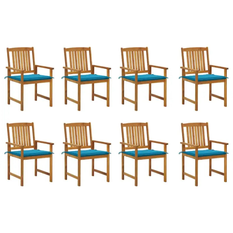 Tuinstoelen van massief acaciahout met rustieke charme - Blauw / 8 - Tuinstoelen