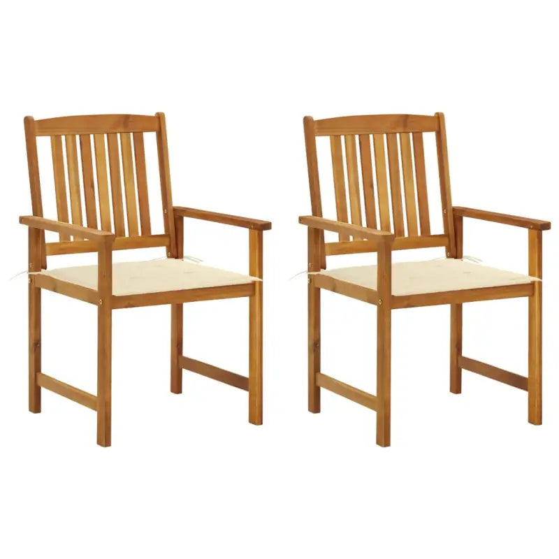 Tuinstoelen van massief acaciahout met rustieke charme - Crème / 2 - Tuinstoelen