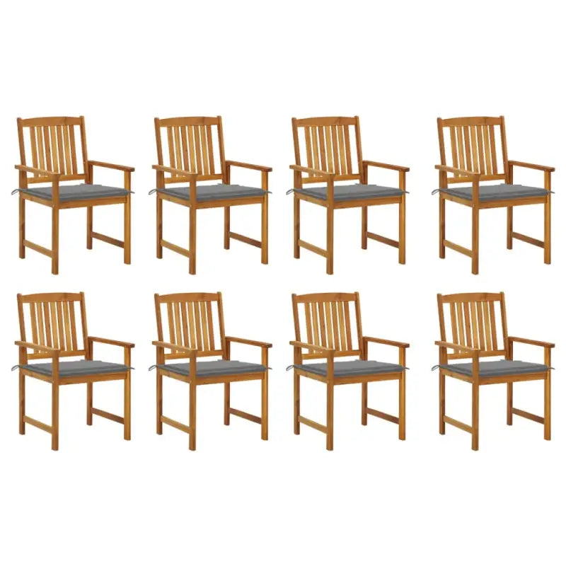 Tuinstoelen van massief acaciahout met rustieke charme - Grijs / 8 - Tuinstoelen