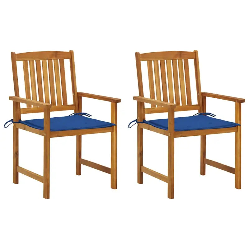 Tuinstoelen van massief acaciahout met rustieke charme - koningsblauw / 2 - Tuinstoelen