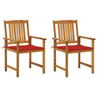 Tuinstoelen van massief acaciahout met rustieke charme - Rood / 2 - Tuinstoelen