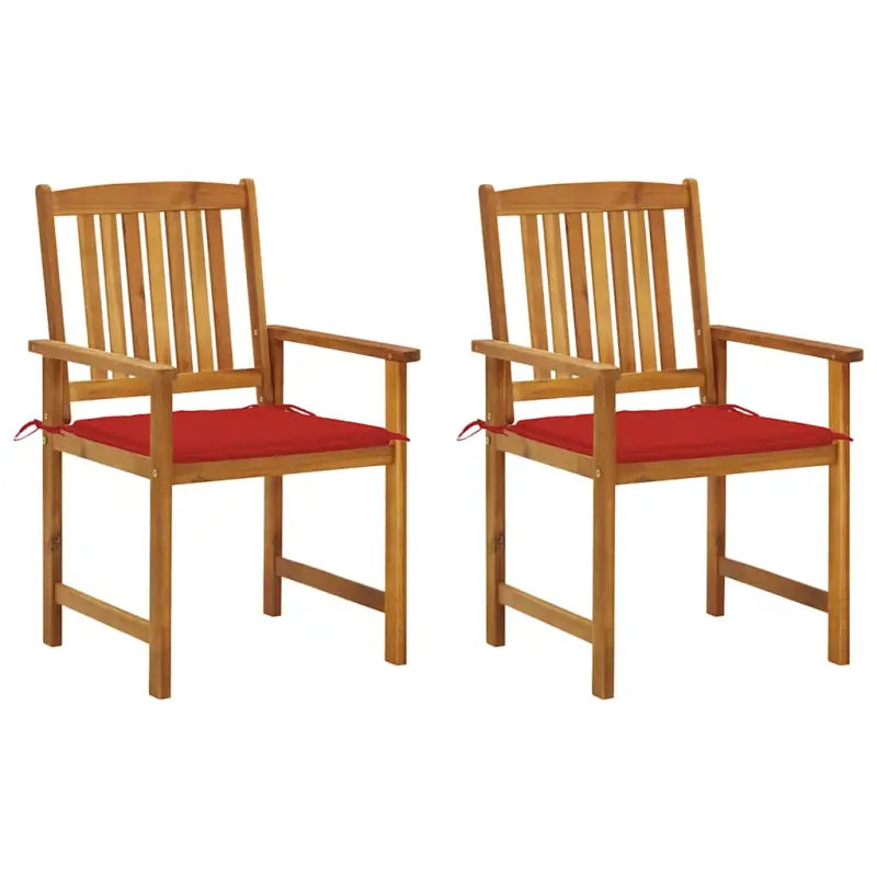 Tuinstoelen van massief acaciahout met rustieke charme - Rood / 2 - Tuinstoelen