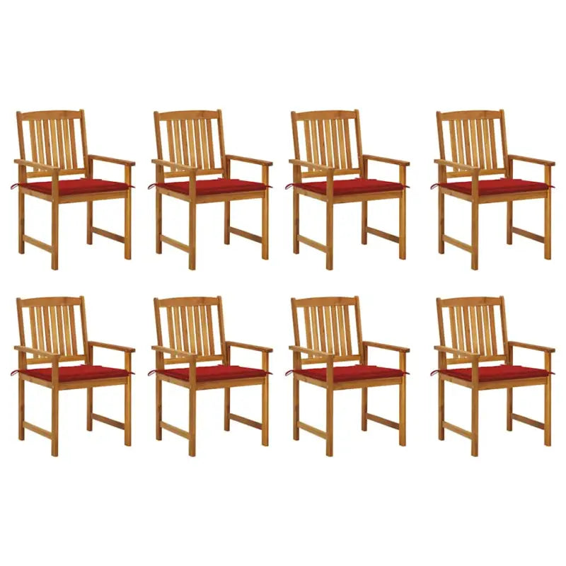 Tuinstoelen van massief acaciahout met rustieke charme - Rood / 8 - Tuinstoelen