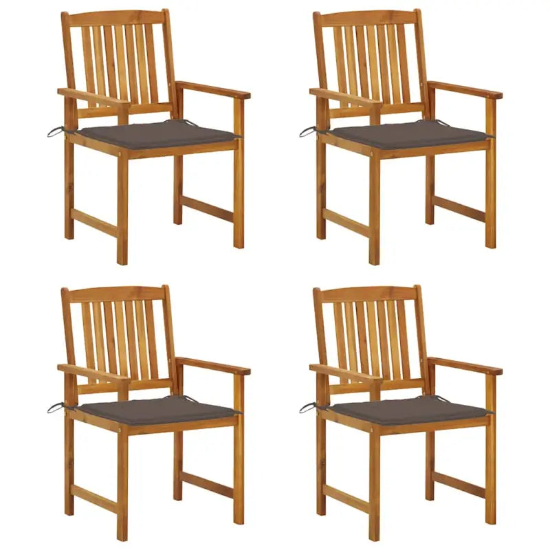 Tuinstoelen van massief acaciahout met rustieke charme - Taupe / 4 - Tuinstoelen