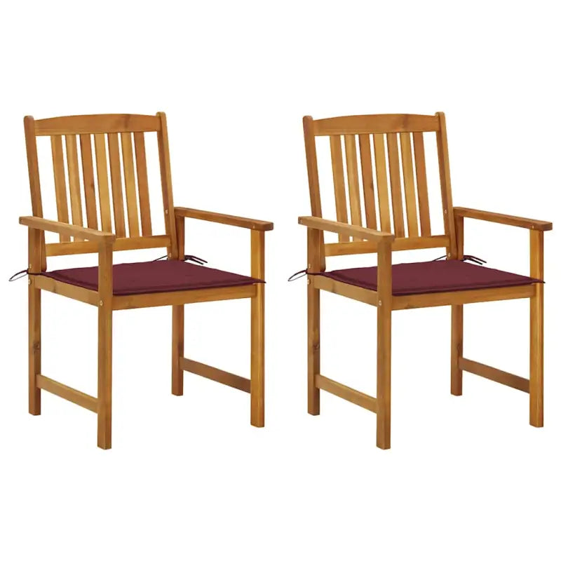 Tuinstoelen van massief acaciahout met rustieke charme - Wijnrood / 2 - Tuinstoelen