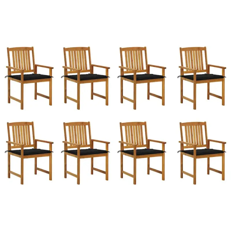 Tuinstoelen van massief acaciahout met rustieke charme - Zwart / 8 - Tuinstoelen