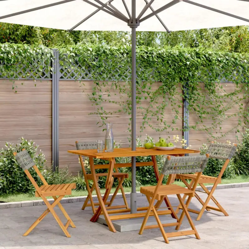 Tuinstoelen van massief acaciahout voor buiten genieten - Grijs / 4 - Tuinstoelen