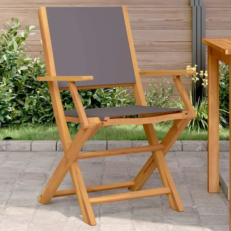 Tuinstoelen van massief acaciahout voor comfort en duurzaamheid - Antraciet / 2 - Tuinstoelen