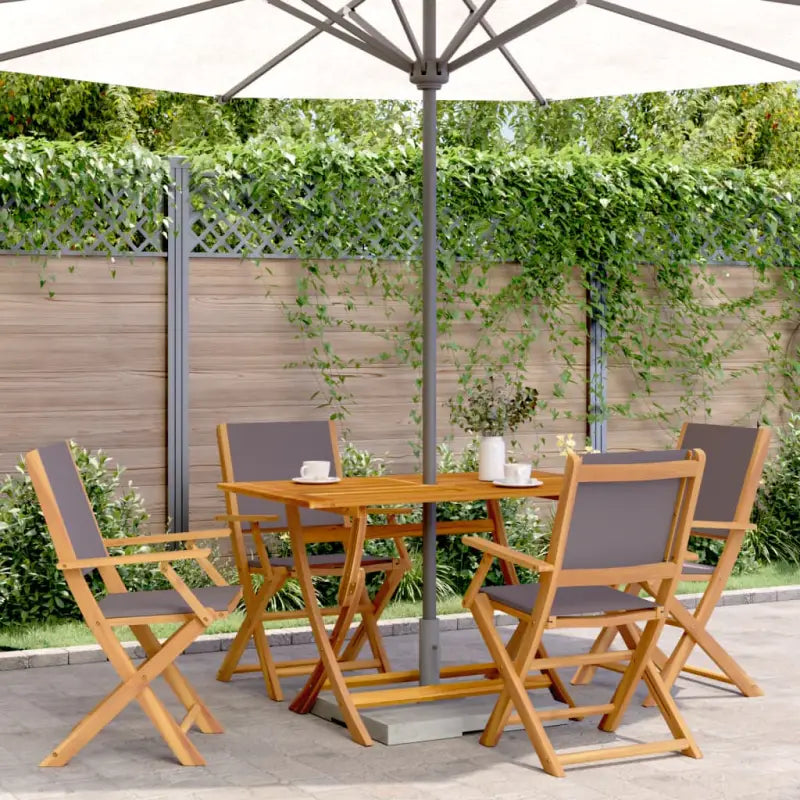 Tuinstoelen van massief acaciahout voor comfort en duurzaamheid - Antraciet / 4 - Tuinstoelen