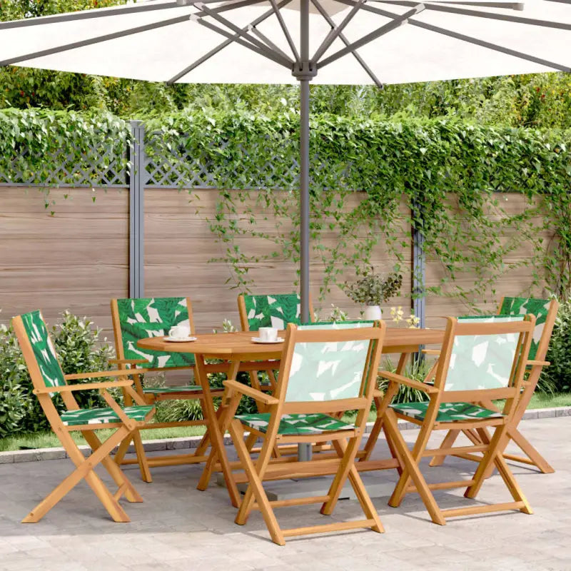 Tuinstoelen van massief acaciahout voor comfort en duurzaamheid - Bladpatroon / 6 - Tuinstoelen