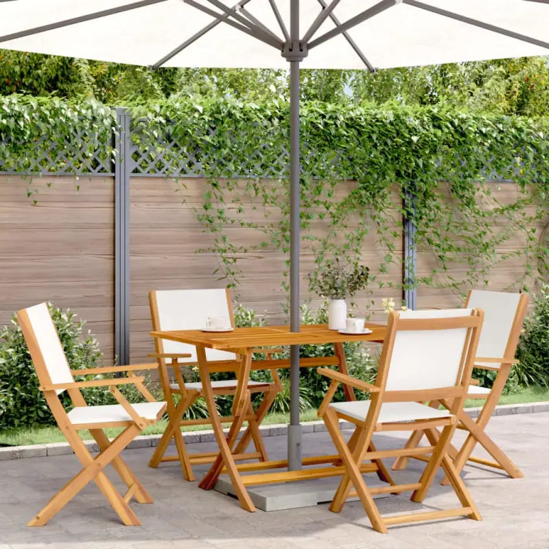 Tuinstoelen van massief acaciahout voor comfort en duurzaamheid - Crème / 4 - Tuinstoelen