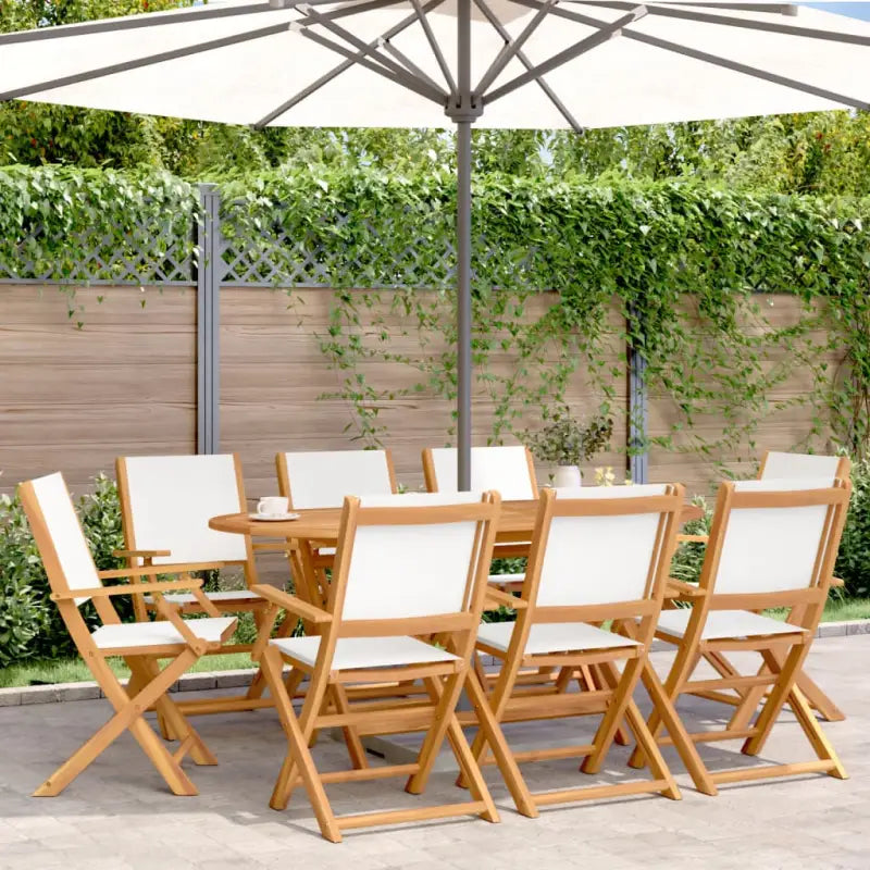 Tuinstoelen van massief acaciahout voor comfort en duurzaamheid - Crème / 8 - Tuinstoelen