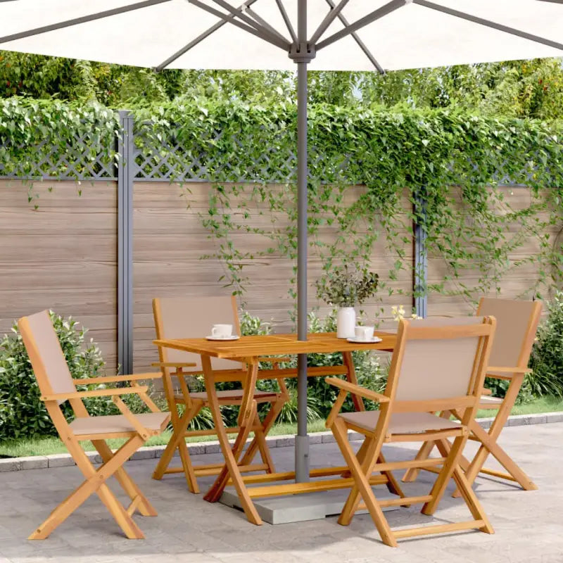 Tuinstoelen van massief acaciahout voor comfort en duurzaamheid - Taupe / 4 - Tuinstoelen