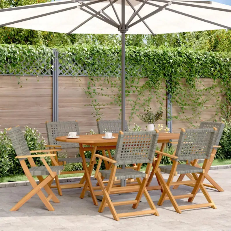 Tuinstoelen van massief acaciahout voor duurzaam comfort - Grijs / 6 - Tuinstoelen