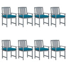 Tuinstoelen van massief acaciahout voor een rustieke buitenruimte - Blauw / 8 - Tuinstoelen