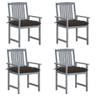 Tuinstoelen van massief acaciahout voor een rustieke buitenruimte - Taupe / 4 - Tuinstoelen
