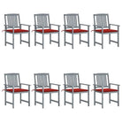 Tuinstoelen van massief acaciahout voor een rustieke buitenruimte - Rood / 8 - Tuinstoelen