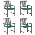 Tuinstoelen van massief acaciahout voor een rustieke buitenruimte - Groen / 4 - Tuinstoelen