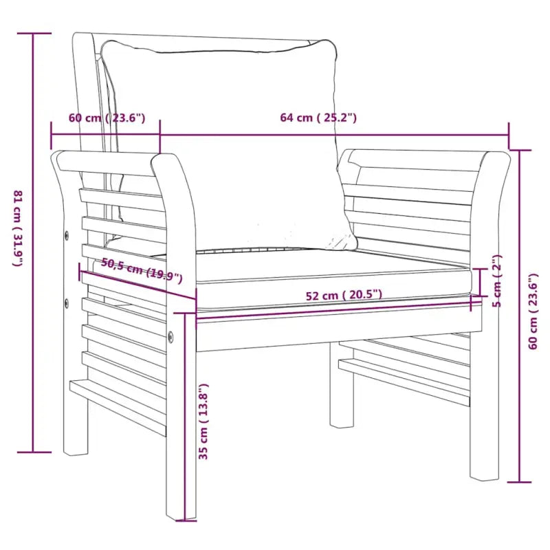 Tuinstoelen van massief acaciahout voor een rustieke uitstraling - Tuinstoelen