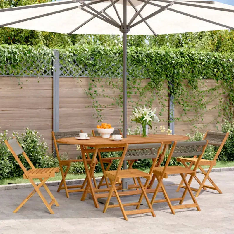 Tuinstoelen van massief acaciahout voor gezellige momenten - Grijs / 6 - Tuinstoelen