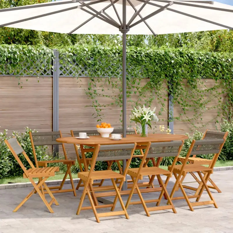 Tuinstoelen van massief acaciahout voor gezellige momenten - Grijs / 8 - Tuinstoelen