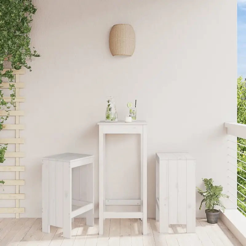 Tuinstoelen van massief grenenhout voor rustieke tuinplezier - Wit grenenhout / 40 x 36 x 75 cm / 2 - Tuinstoelen