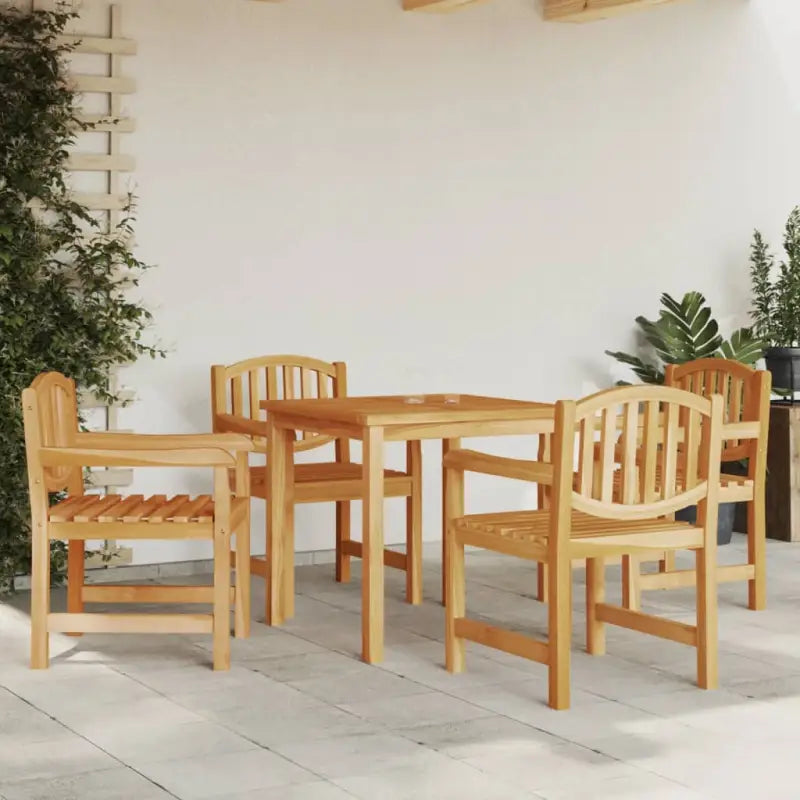 Tuinstoelen van massief teakhout met gelat ontwerp voor buiten - 4 - Tuinstoelen