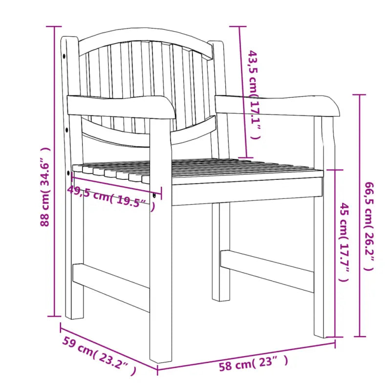 Tuinstoelen van massief teakhout met gelat ontwerp voor buiten - Tuinstoelen