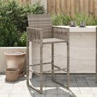Tuinstoelen van poly rattan voor comfortabel en duurzaam buitenleven - Grijs / 1 / zonder kussen - Tuinstoelen