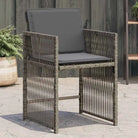 Tuinstoelen van poly rattan voor comfortabele zitervaring met wasbare hoes - Grijs / 4 - Tuinstoelen
