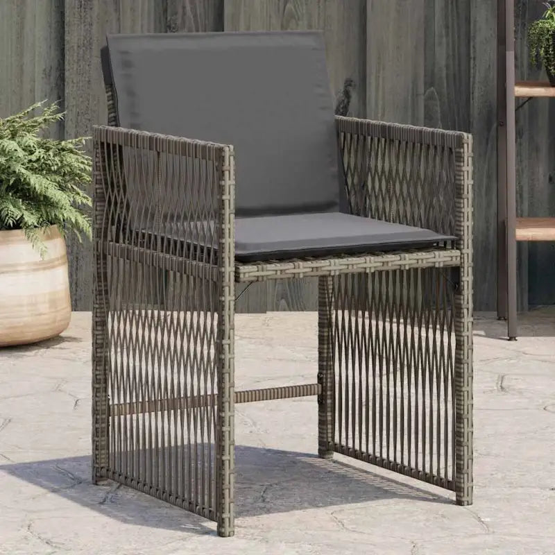 Tuinstoelen van poly rattan voor comfortabele zitervaring met wasbare hoes - Grijs / 4 - Tuinstoelen
