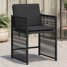 Tuinstoelen van poly rattan voor comfortabele zitervaring met wasbare hoes - Zwart / 4 - Tuinstoelen