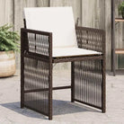 Tuinstoelen van poly rattan voor comfortabele zitervaring met wasbare hoes - Bruin / 4 - Tuinstoelen