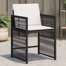 Tuinstoelen van poly rattan voor comfortabele zitervaring met wasbare hoes - Zwart en crème / 4 - Tuinstoelen