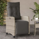 Tuinstoelen van poly rattan voor een comfortabele zitervaring - Lichtgrijs / 1 / Met voetensteun - Tuinstoelen