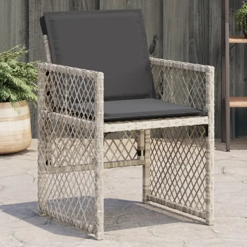 Tuinstoelen van poly rattan voor een comfortabele zitervaring - Lichtgrijs / 1 - Tuinstoelen