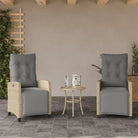Tuinstoelen van poly rattan voor een comfortabele zitervaring - Gemengd beige / 2 / Met voetensteun - Tuinstoelen
