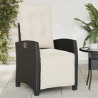 Tuinstoelen van poly rattan voor een comfortabele zitervaring - Zwart en crème / 1 / Met voetensteun - Tuinstoelen