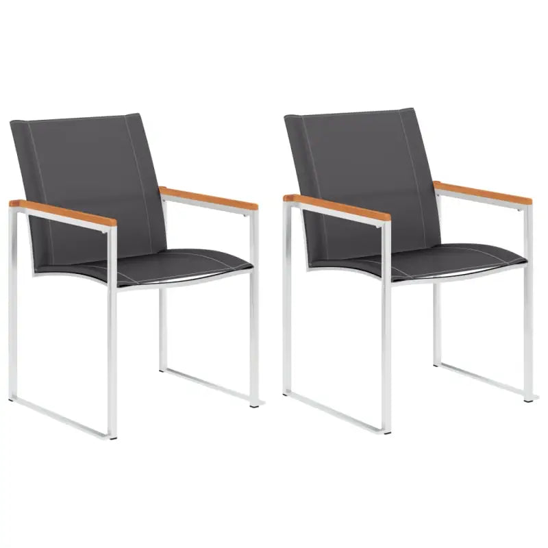 Tuinstoelen van teakhout met roestvrij staal voor een stijlvolle tuin - 2 / Massief acaciahout - Tuinstoelen