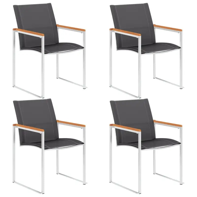 Tuinstoelen van teakhout met roestvrij staal voor een stijlvolle tuin - 4 / Massief acaciahout - Tuinstoelen