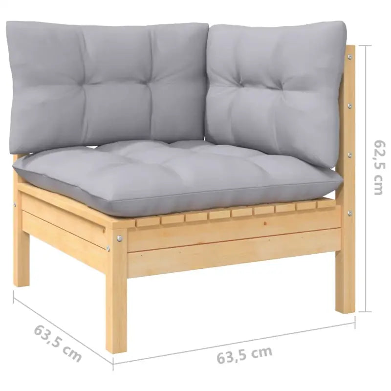 Tuinstoelset met voetenbank en tafel van massief grenenhout - Tuinsets