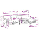 Tuinstoelset van massief douglashout met gelat ontwerp en modulair design - Tuinsets